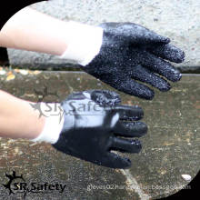 SRSAFETY Black pvc dot palm cotton glove
